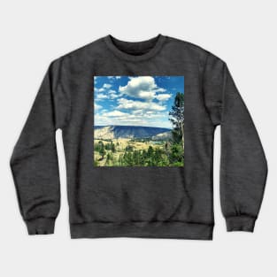 Blue Cloudy Sky with Mountains Crewneck Sweatshirt